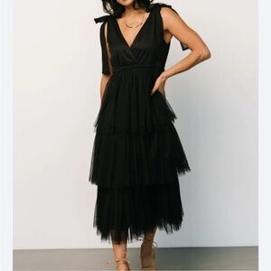 Elegant Black Tiered Dress